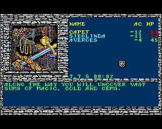 Secret of the Silver Blades Amiga screenshot
