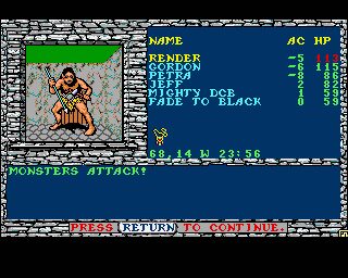 Secret of the Silver Blades Amiga screenshot