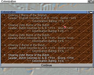 Sid Meier's Colonization Amiga screenshot