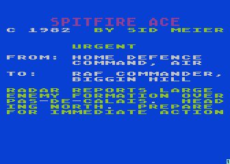 Spitfire Ace - Atari 8-bit