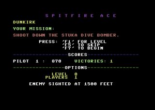 Spitfire Ace Commodore 64 screenshot