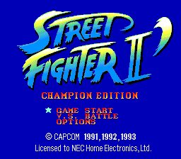 Street Fighter II: Champion Edition PC Engine screenshot