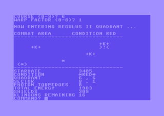 Super Star Trek Commodore 64 screenshot