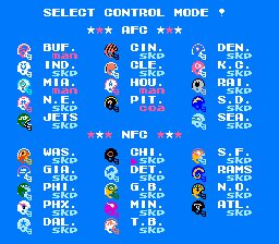 Tecmo Super Bowl NES screenshot