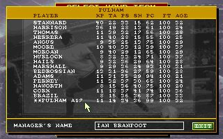 Ultimate Soccer Manager DOS screenshot