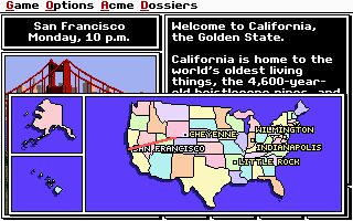 Where in the U.S.A. is Carmen Sandiego? DOS screenshot
