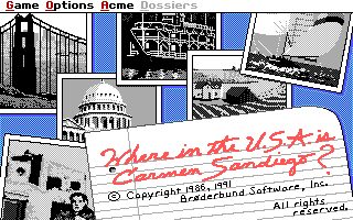 Where in the U.S.A. is Carmen Sandiego? DOS screenshot
