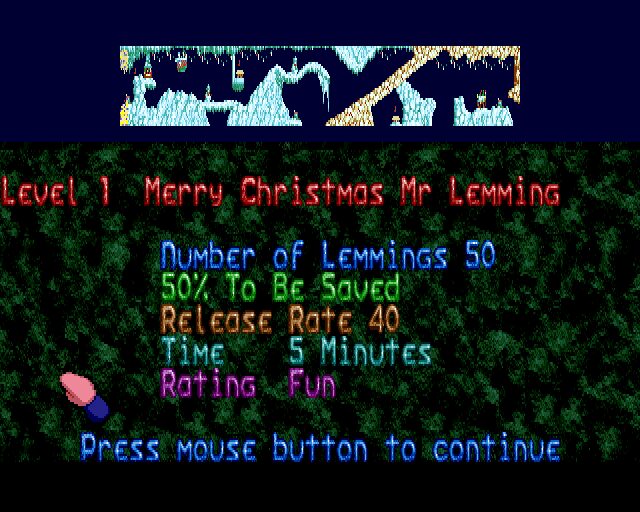 Xmas Lemmings 1991 - Amiga